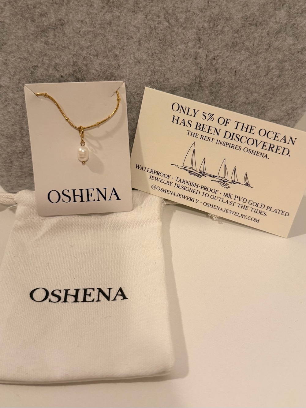 Gold freshwater Pearl Drop Necklace - 18k PVD Gold necklace